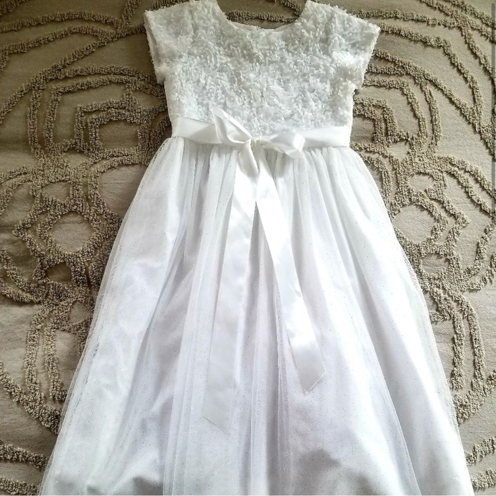 A-line Scoop Lace Tulle Flower Girl or Communion Dress